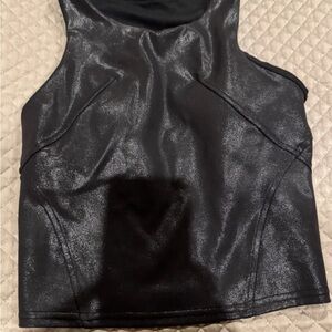 Lululemon Athletica Black Fitted Crop Tank Top